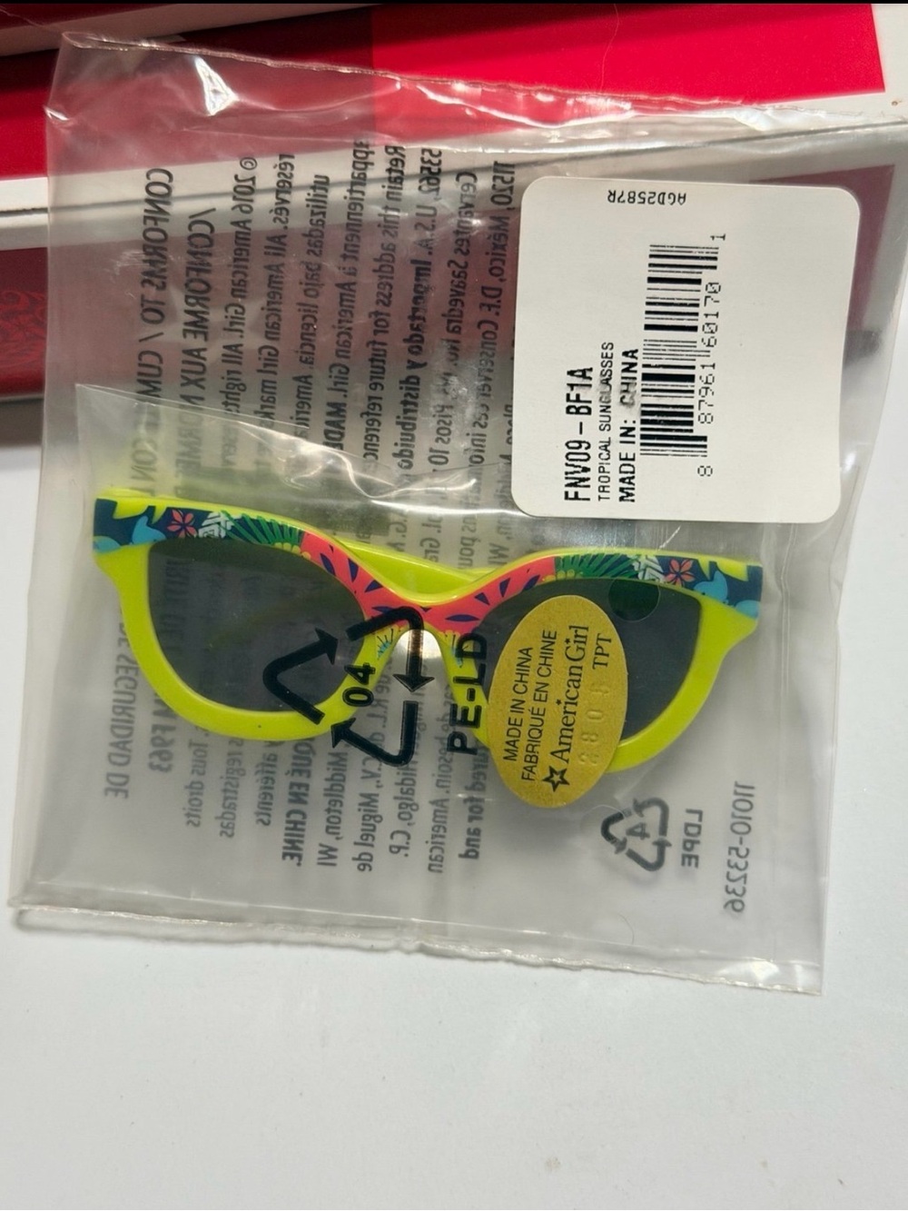 NEW American Girl Tropical Sunglasses FNV09-Tropical Breeze/Summer Collection!